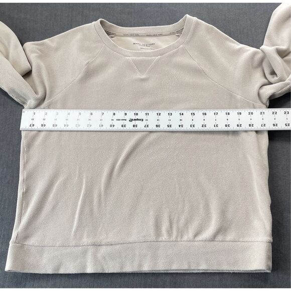 Andrew Marc Pullover Sweatshirt Mens M Beige Textured Casual Minimal Soft - Picture 4 of 8